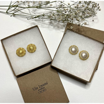 Gold Vintage Button Studs