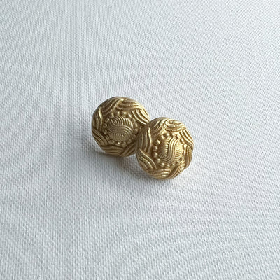 Gold Vintage Button Studs